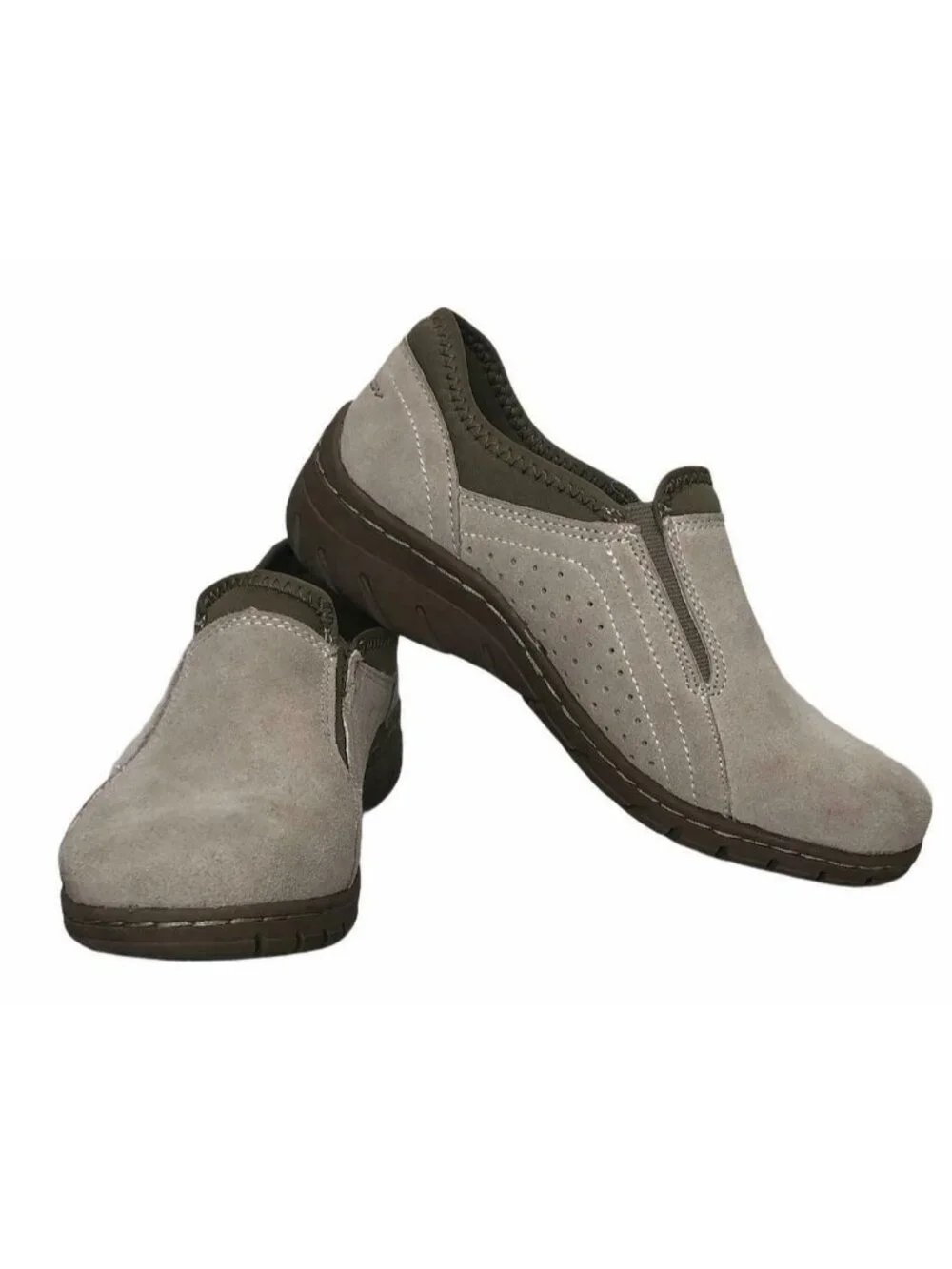 Eddie Bauer Deep Cushioning Birch Bay Beige Suede Leather Loafer Womens 6 M Shoe